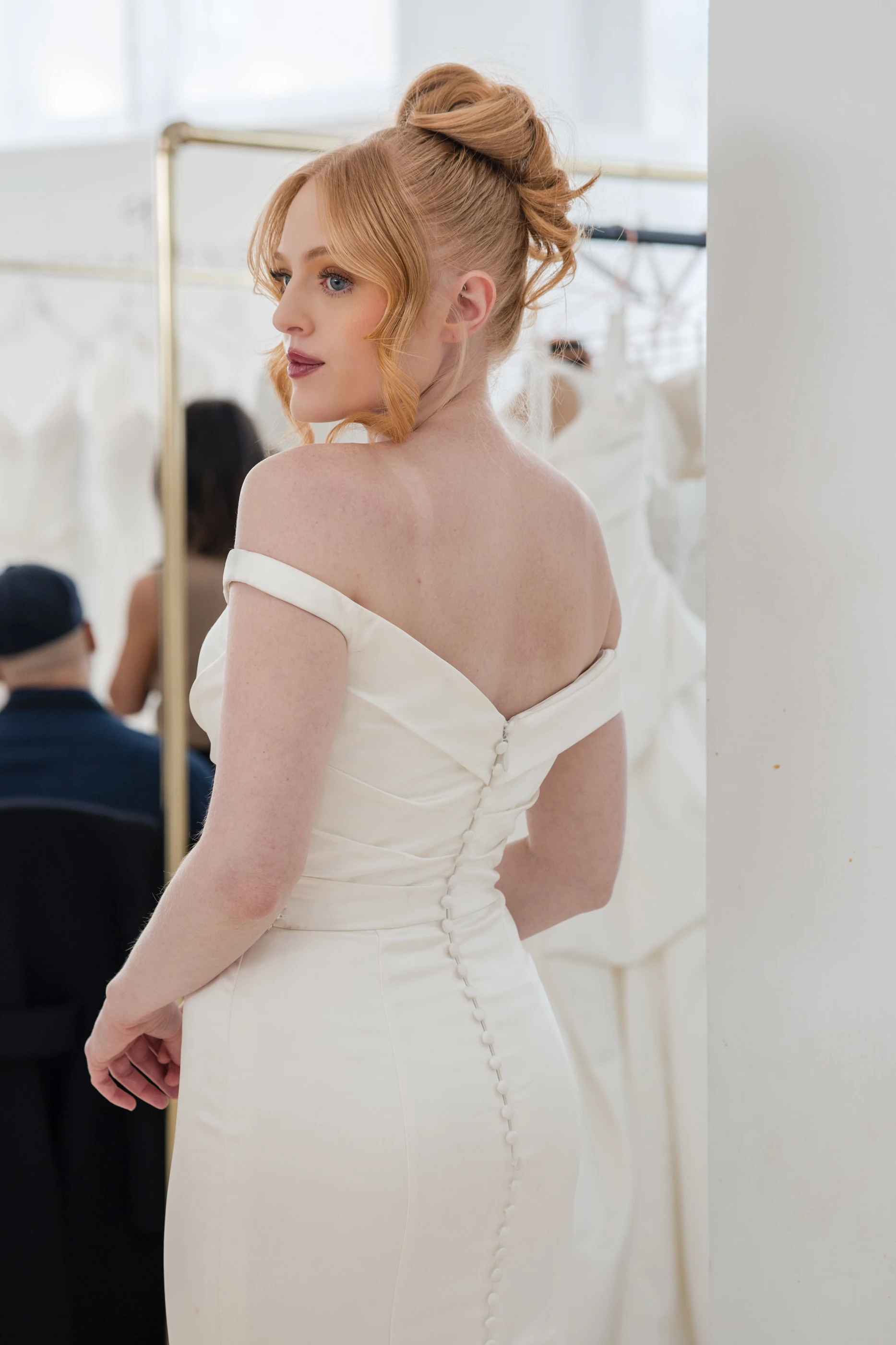 Asa bridal dress — back neckline and buttons